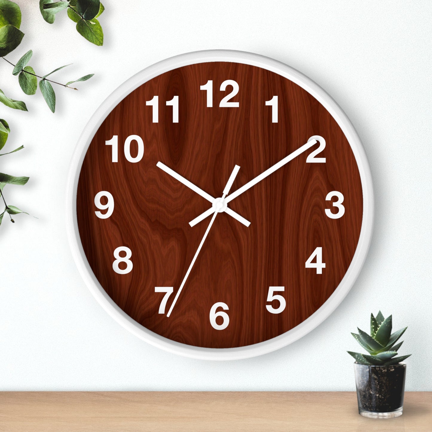 Natural Wood Wall Clock, Rustic Home Decor, Boho Style Clock, Modern Design, Gift for Housewarming, Office Clock
