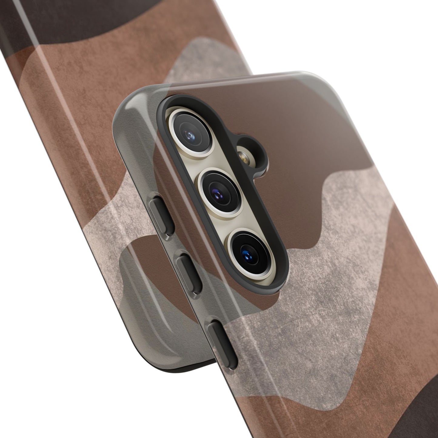 Abstract Earthtone Phone Case — Brown Layered Rugged Tough Case