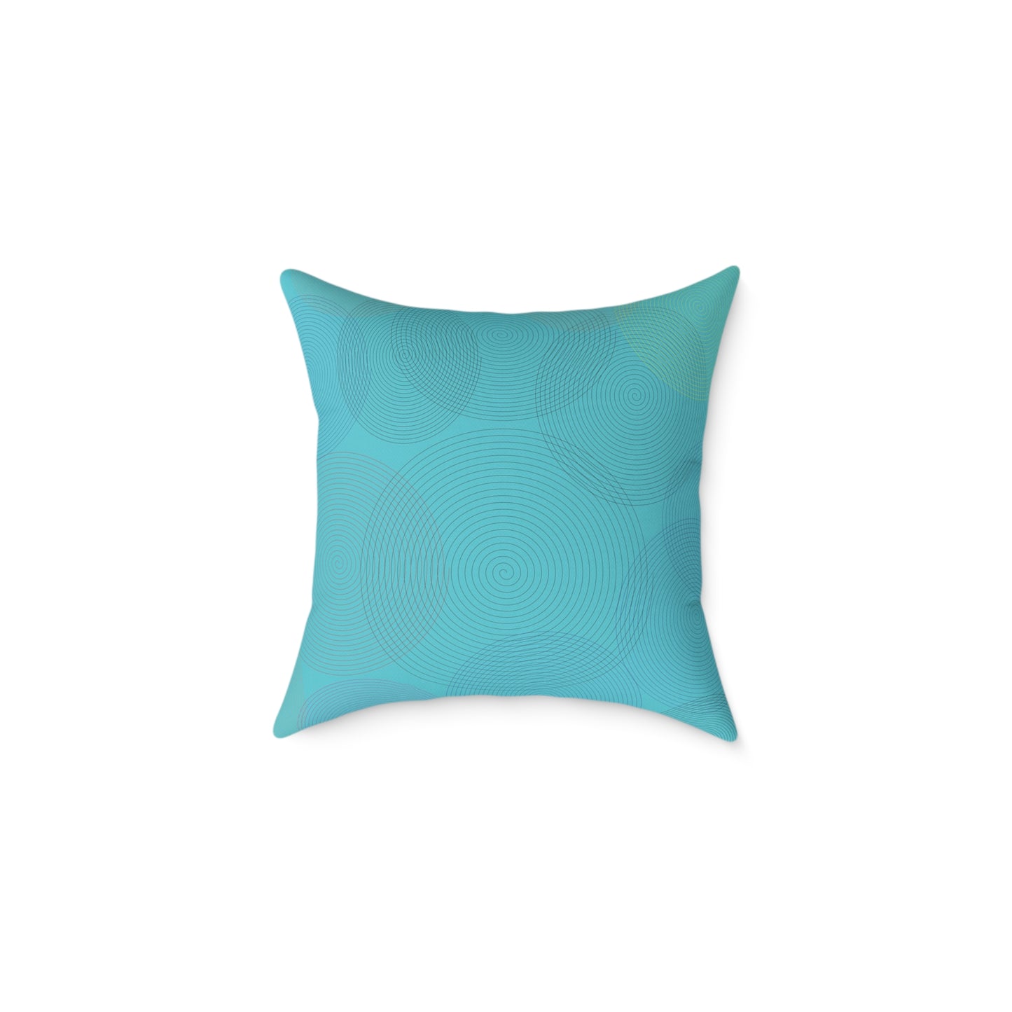 Turquoise Geometric Circle Accent Pillow — Modern Square Throw Pillow