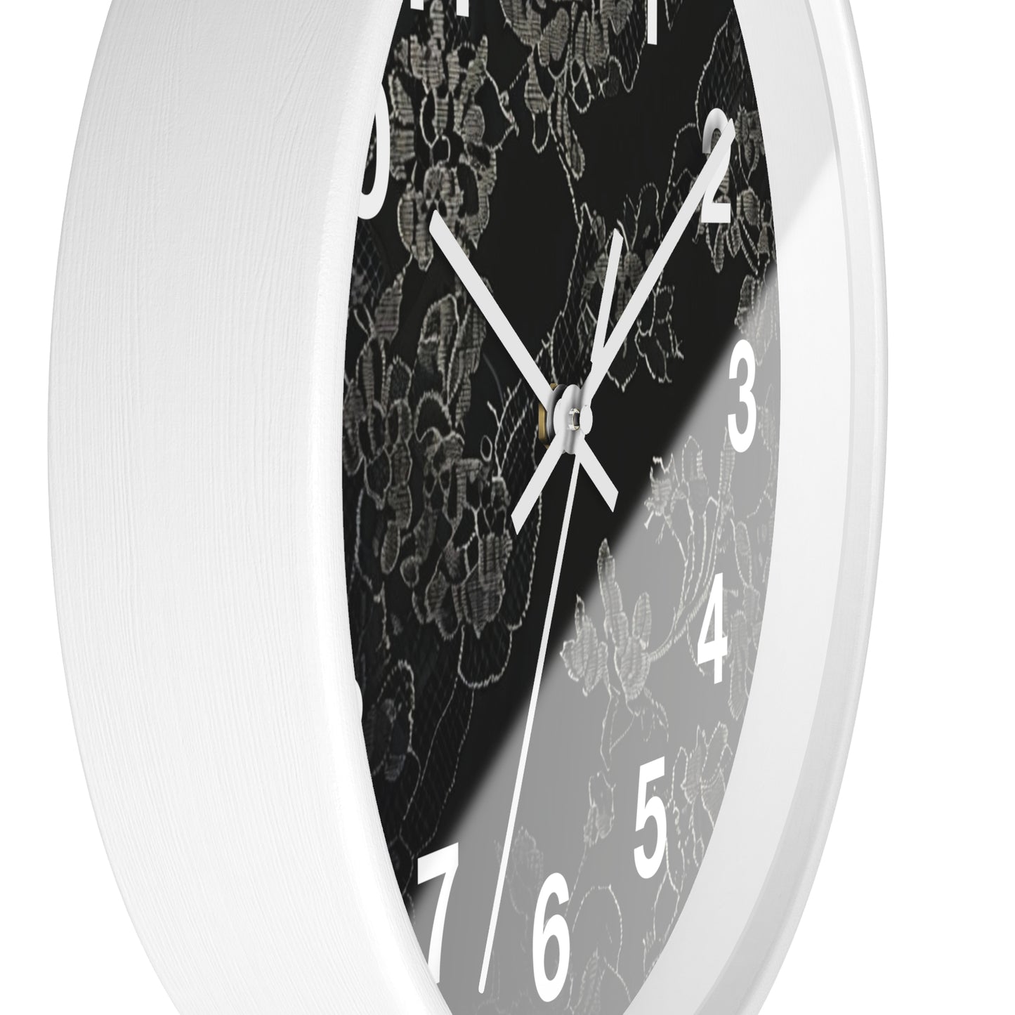 Floral Noir Wall Clock — Elegant Black Floral Decorative Clock