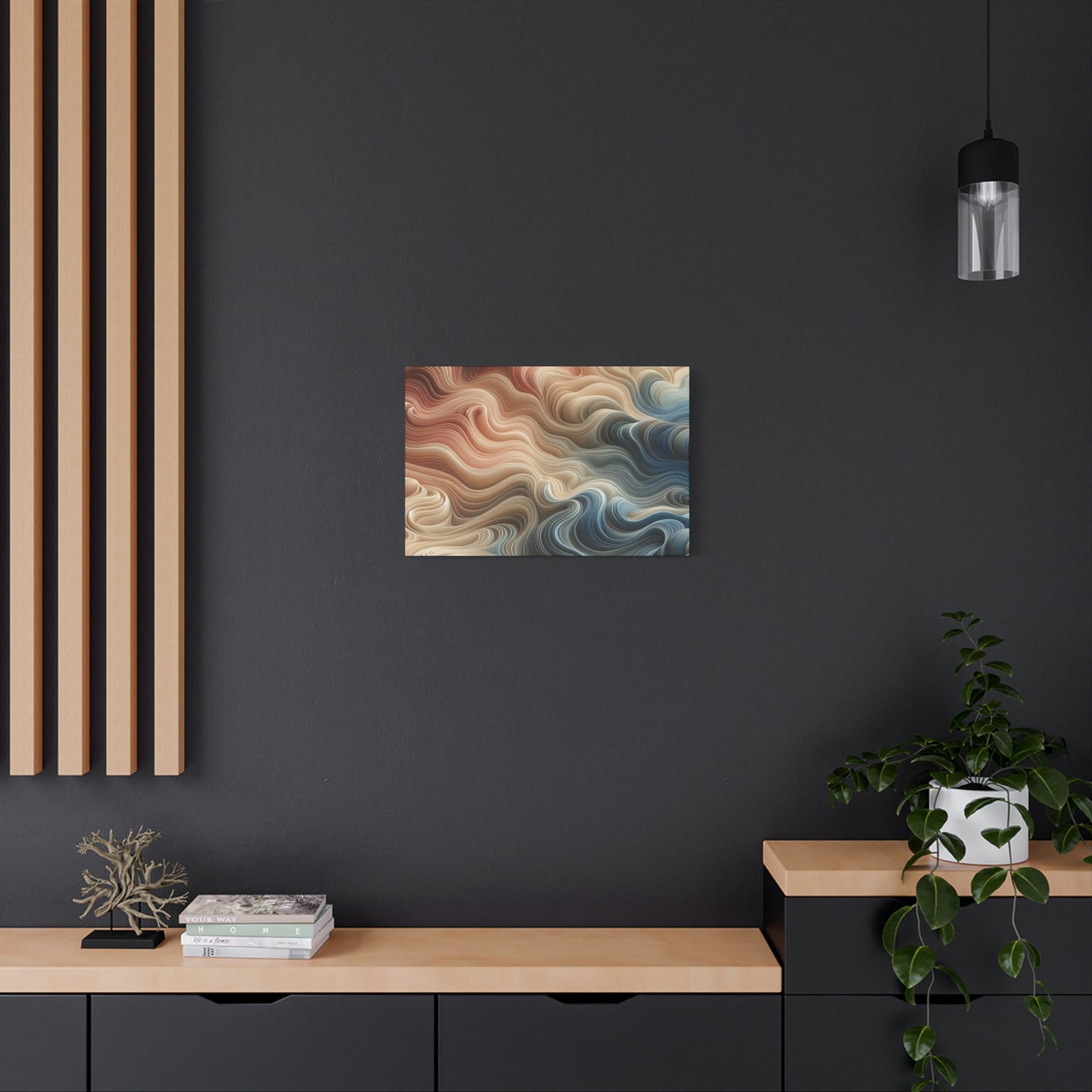 Abstract Swirl Matte Canvas Wall Art — Fluid Earth Tones, Stretched 1.25"