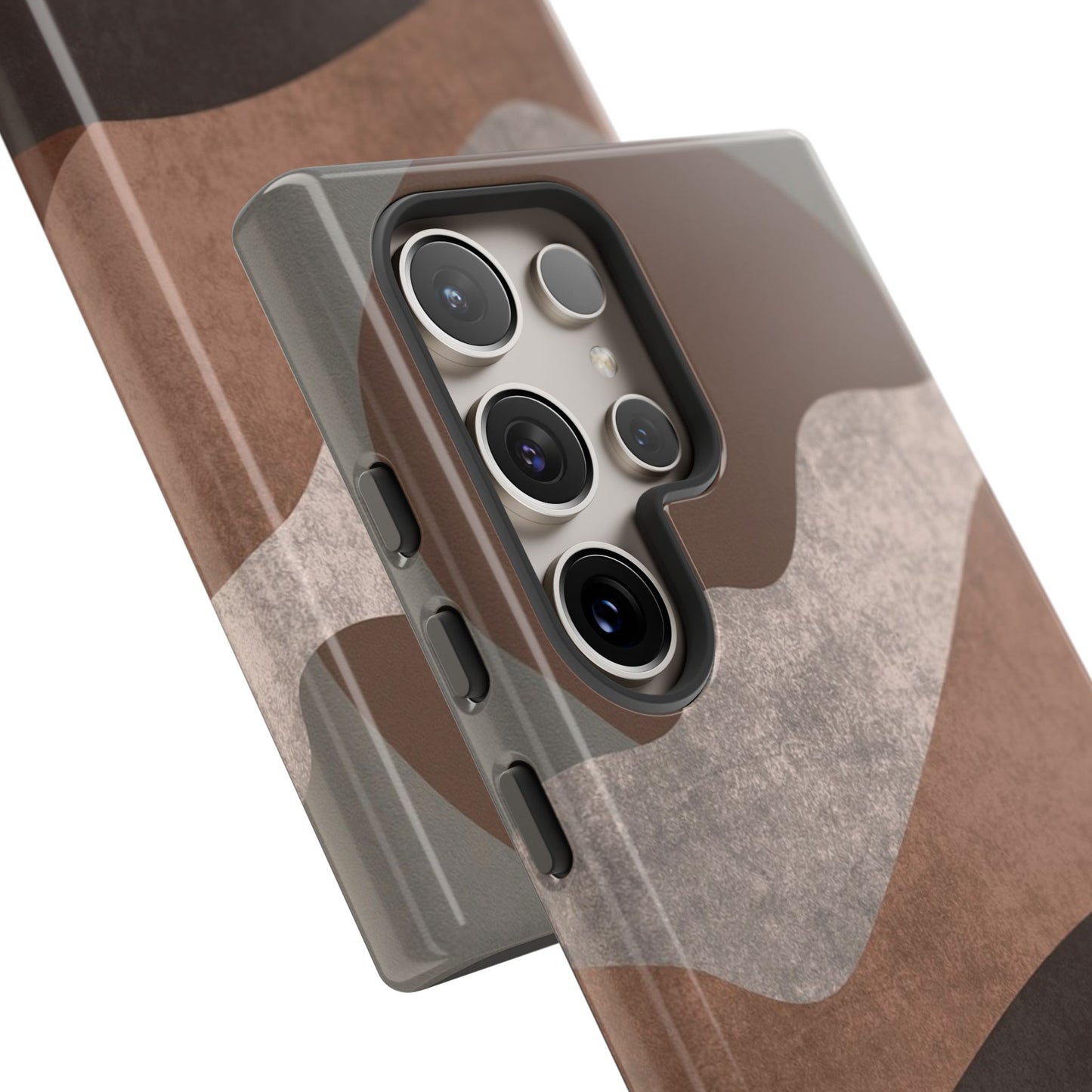 Abstract Earthtone Phone Case — Brown Layered Rugged Tough Case