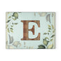 Glass Cutting Board — Monogram 'E' Floral Leaf Kitchen Decor