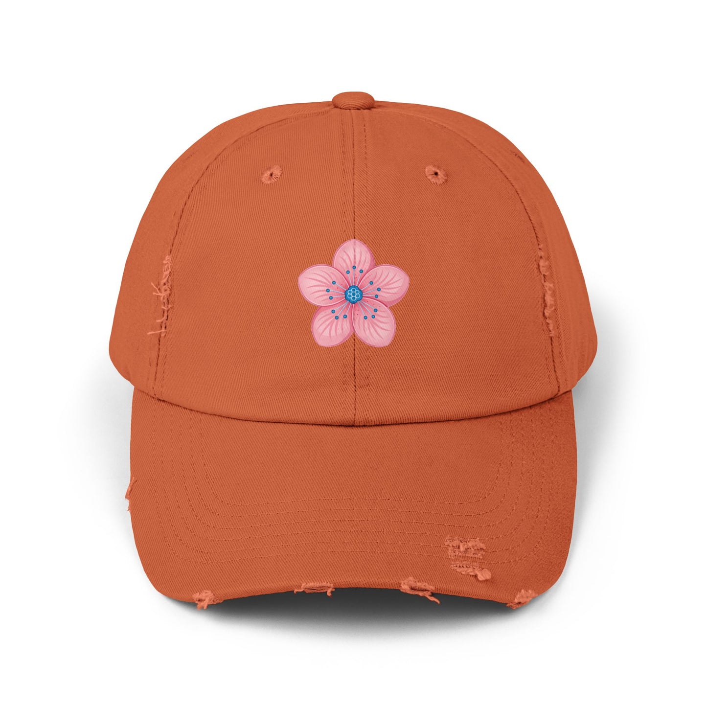Floral Distressed Cap | Trendy Hat for Spring and Summer | Perfect Gift for Floral Lovers, Outdoor Events, Festivals, Birthdays