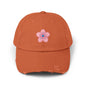 Floral Distressed Cap | Trendy Hat for Spring and Summer | Perfect Gift for Floral Lovers, Outdoor Events, Festivals, Birthdays
