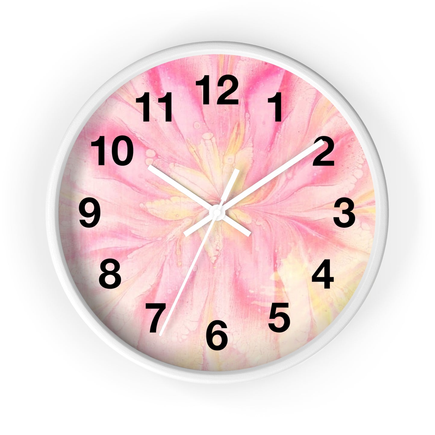 Floral Design Wall Clock - Pink Flower Home Decor, Elegant Timepiece, Gift for Her, Mother's Day, Relaxation Space, Unique Wall Art