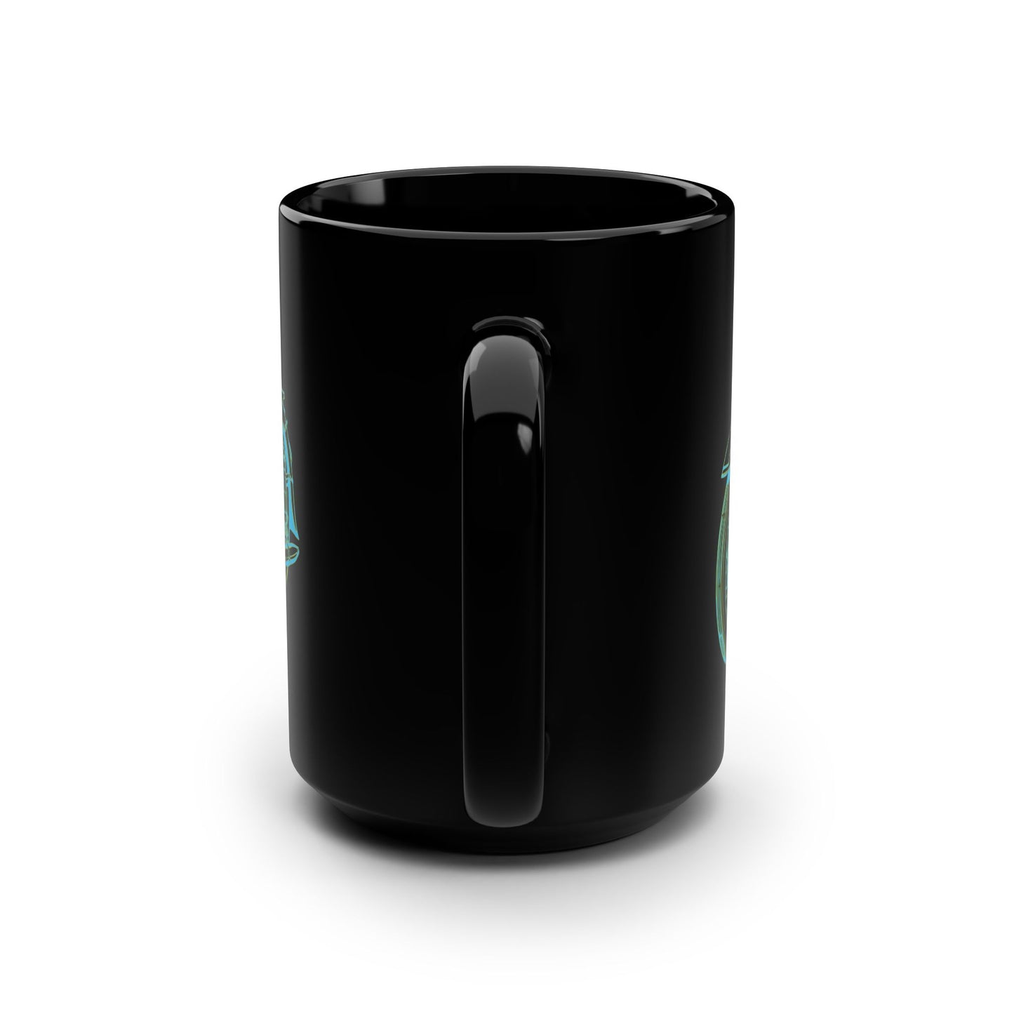 Motorcycle Sketch Black 15oz Mug — Vintage Bike Coffee Cup
