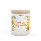 Thank You Floral Frosted Glass Candle — 11oz Appreciation Gift