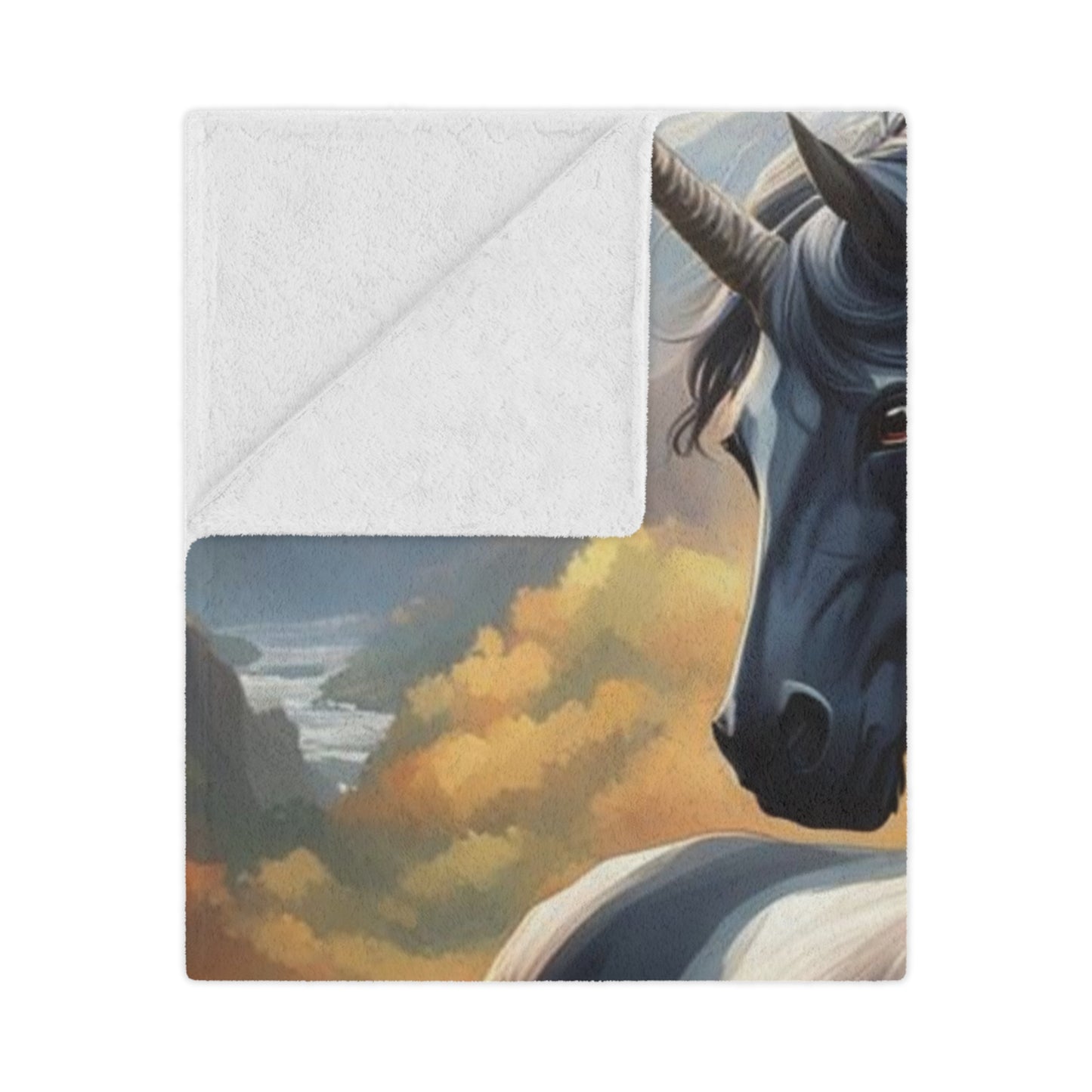 Black Unicorn Minky Blanket — Plush Fantasy Throw for Kids & Adults