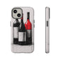 Wine Lover's Phone Case, Tough Phone Cover, Artistic Wine Design, Gift for Wine Enthusiasts, Customizable Case, Unique Wine Art