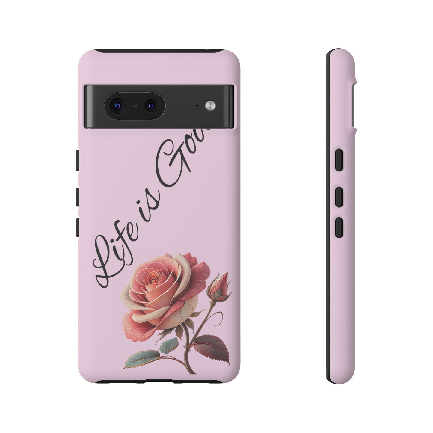 Roses & Positivity Phone Case - Floral Design, Life is Good, Tough Cases for Everyday Wear, Gift for Friends, Mother's Day, Spring [...]