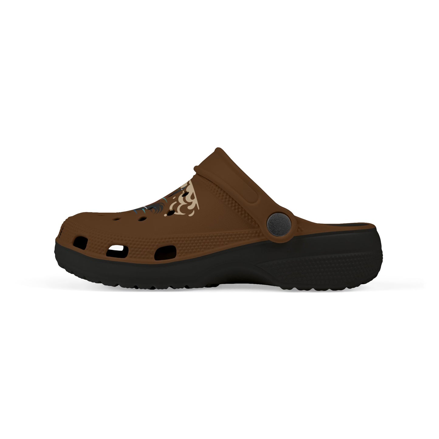Kids Horse Print Foam Clogs — Brown EVA Slip-On Sandals for Children