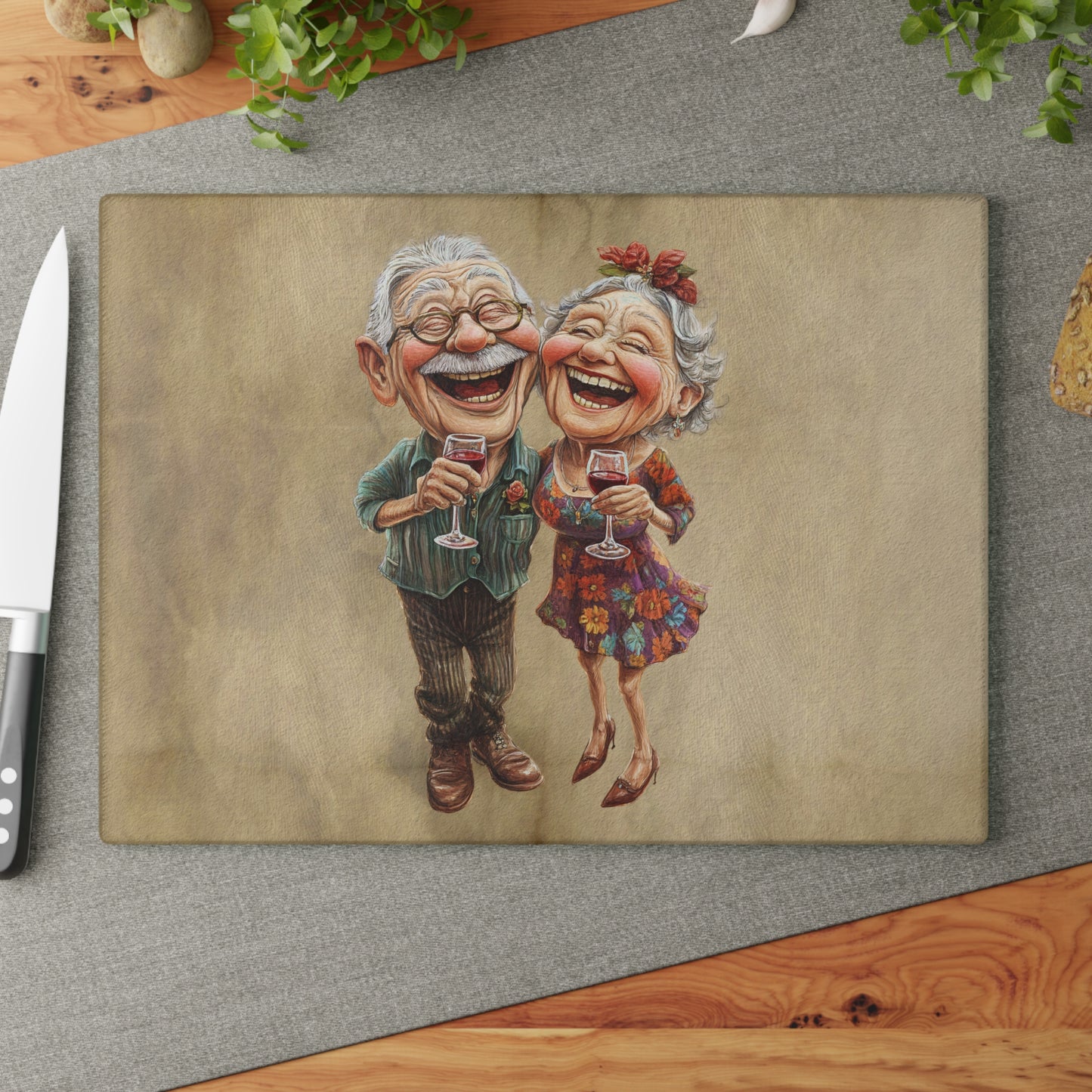 Whimsical Glass Cutting Board for Entertaining