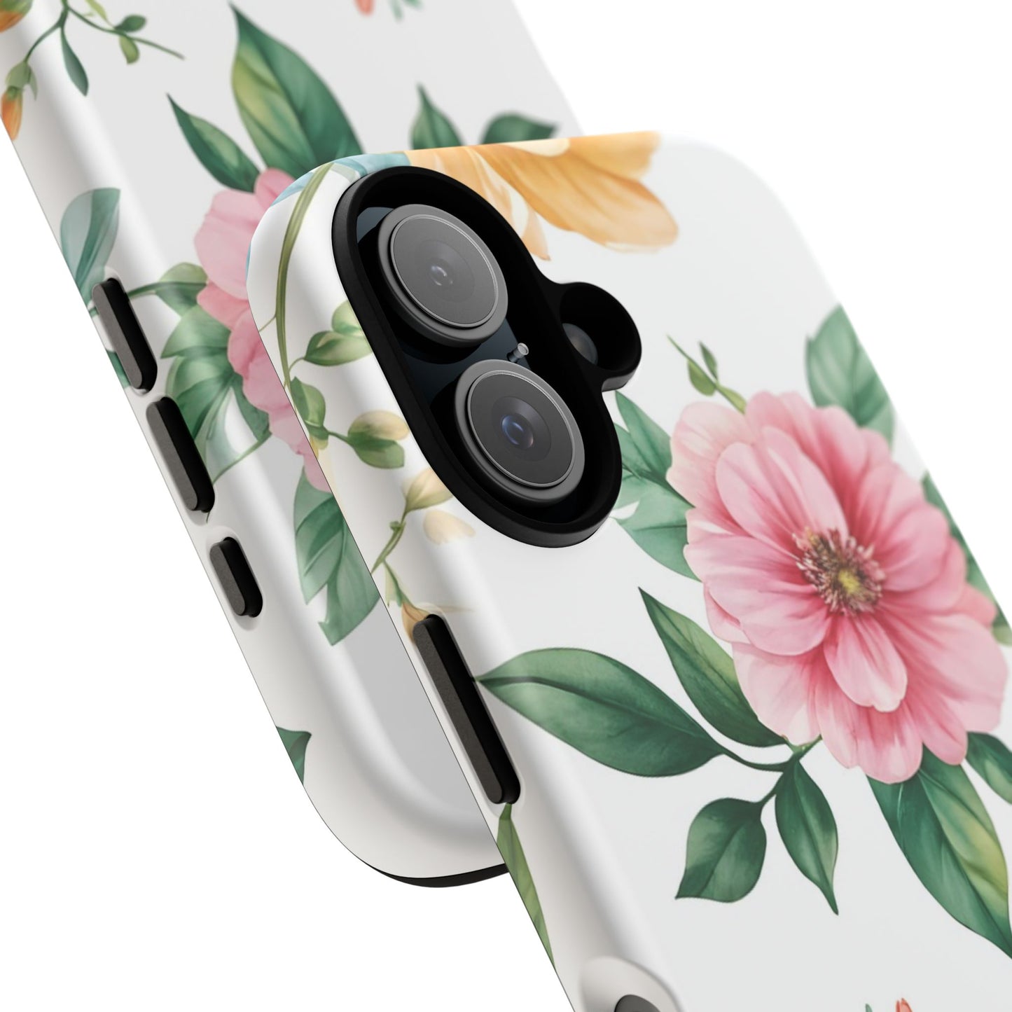 Floral Tough Phone Case — Pink Peony Protective Phone Cover