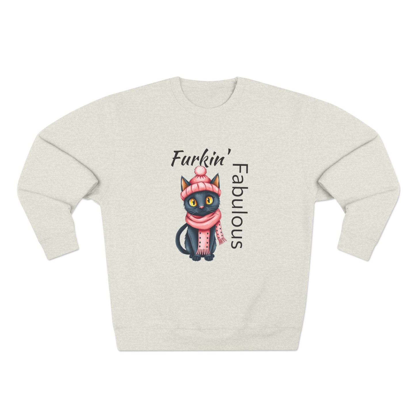 Furkin' Fabulous Cat Sweatshirt – Cute Winter Kitten Graphic Crewneck
