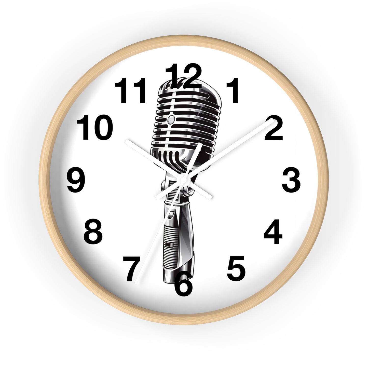 Retro Microphone Wall Clock | Vintage Mic Analog Clock