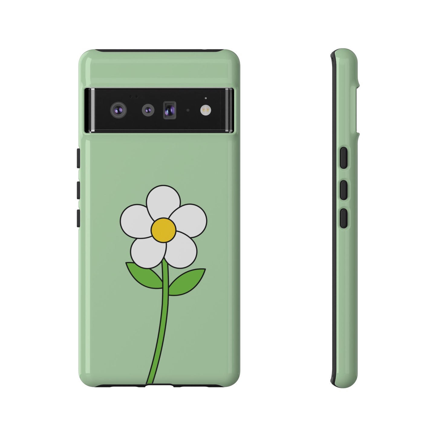 Floral Phone Case - Tough Cases for Nature Lovers, Cute Green Flower Design, iPhone Cover, Gift for Her, Spring Accessories