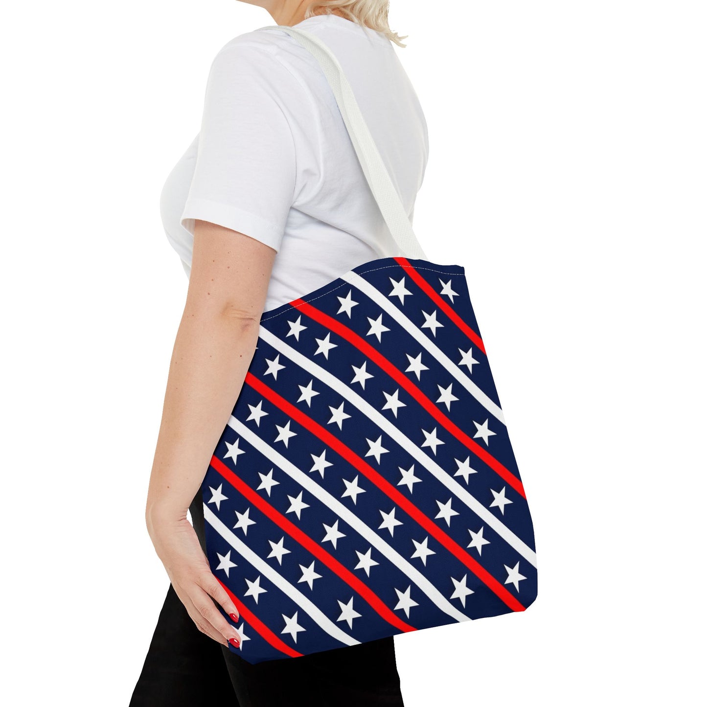 Patriotic Tote Bag, USA Flag Inspired