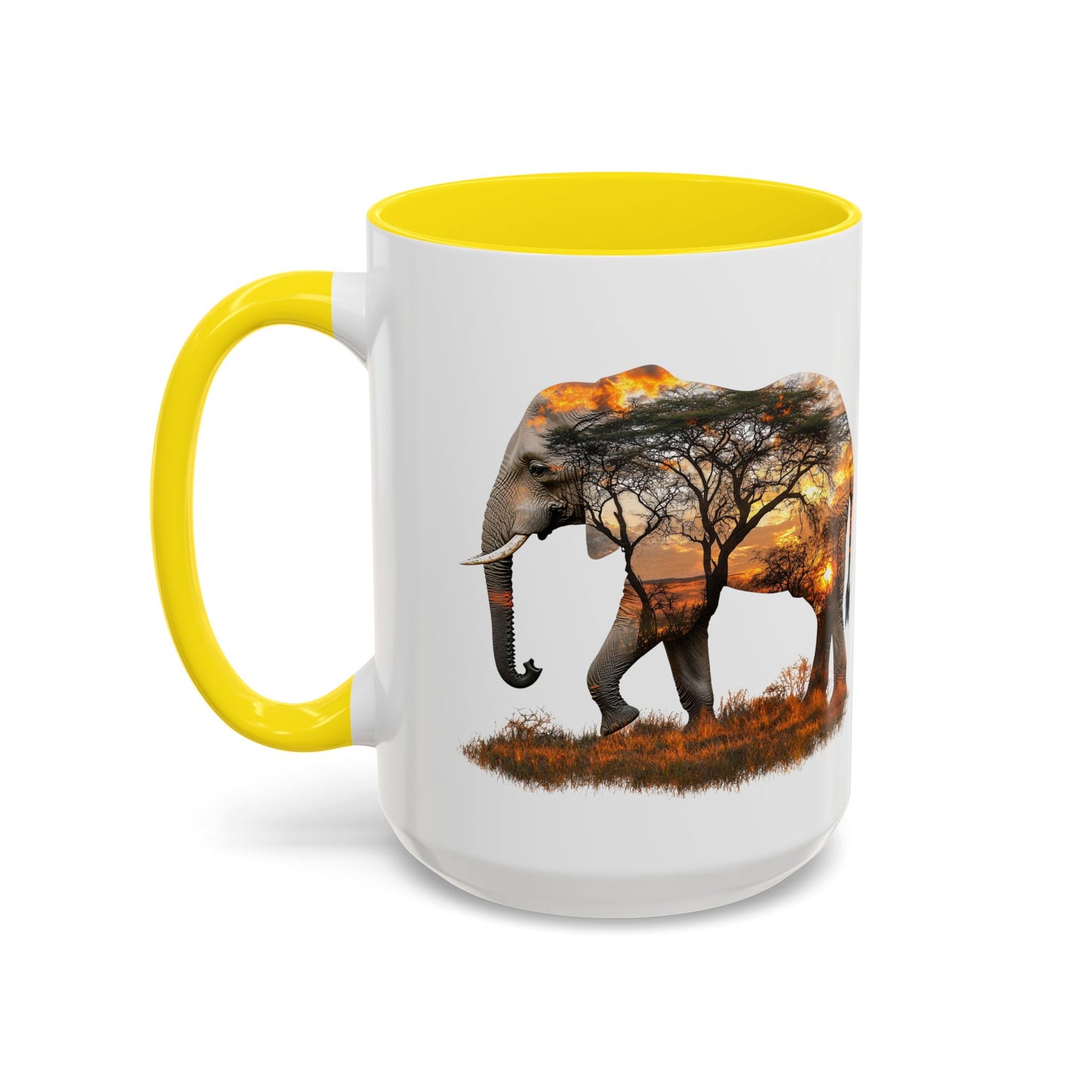 Elegant Elephant Accent Coffee Mug - Nature Lover Gift, Animal Lover Mug