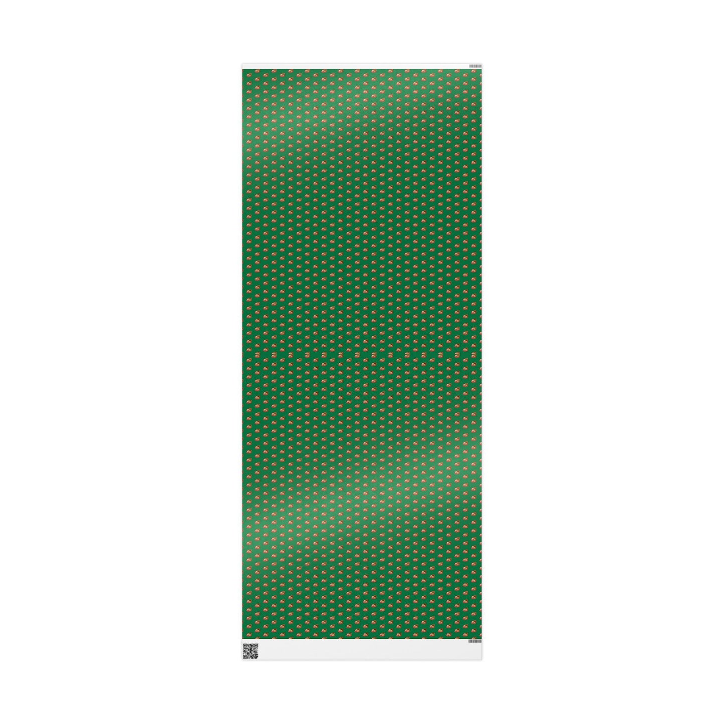 Christmas Green Wrapping Paper Roll with Festive Santa Face Pattern