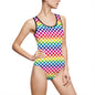 Vibrant Dotted Swimsuit, Fun Summer Swimwear, Beach Day Essential, Pool Party Outfit, Vacation Ready Swimwear