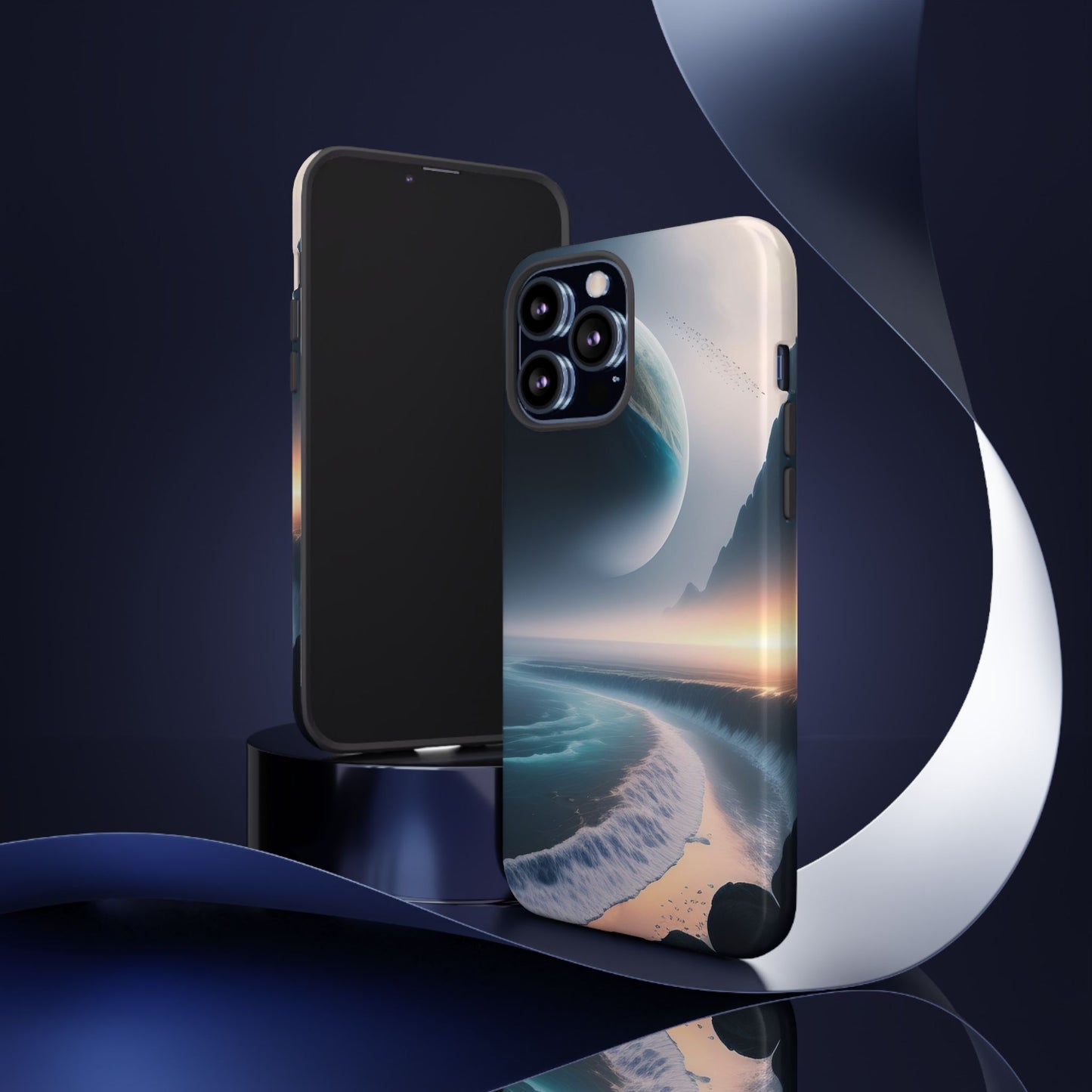 Galaxy Ocean Phone Case — Surreal Planet Beach Tough Case