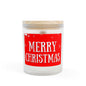 Merry Christmas Frosted Glass Candle, Holiday Home Decor, Gift for Her, Festive Candle, Christmas Decor, Relaxation Gift