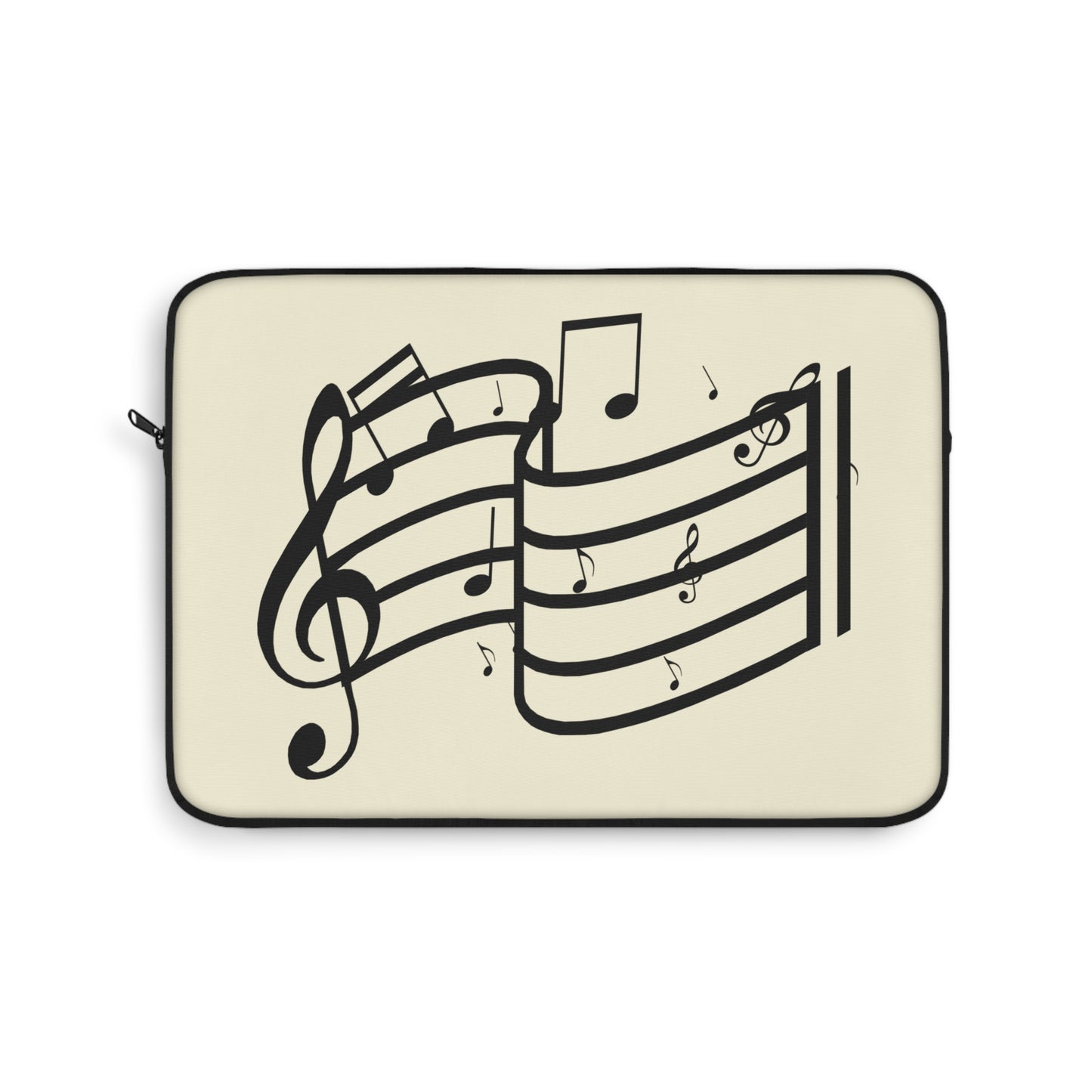 Music Notes Laptop Sleeve — Musical Treble Clef & Staff Design