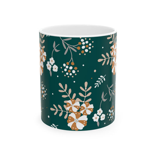 Floral Ceramic Mug | Botanical Tea Cup, Gift for Her, Coffee Lover, Housewarming, Relaxation, Unique Design