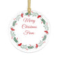 Merry Christmas From Wreath Acrylic Ornament — Personalized Holiday Decoration