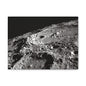 Lunar Surface Matte Canvas Print — Black & White Moon Crater Wall Art