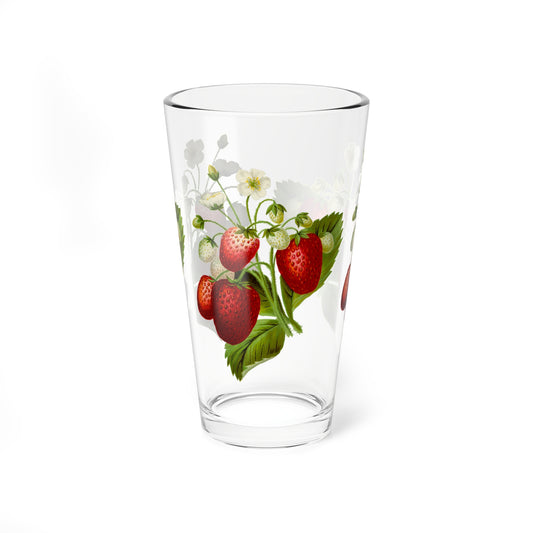 Strawberry Mixing Glass, 16oz | Farmhouse Kitchen Decor, Summer Entertaining, Fruit Lover Gift, Retro Drinkware, Gardening Gift