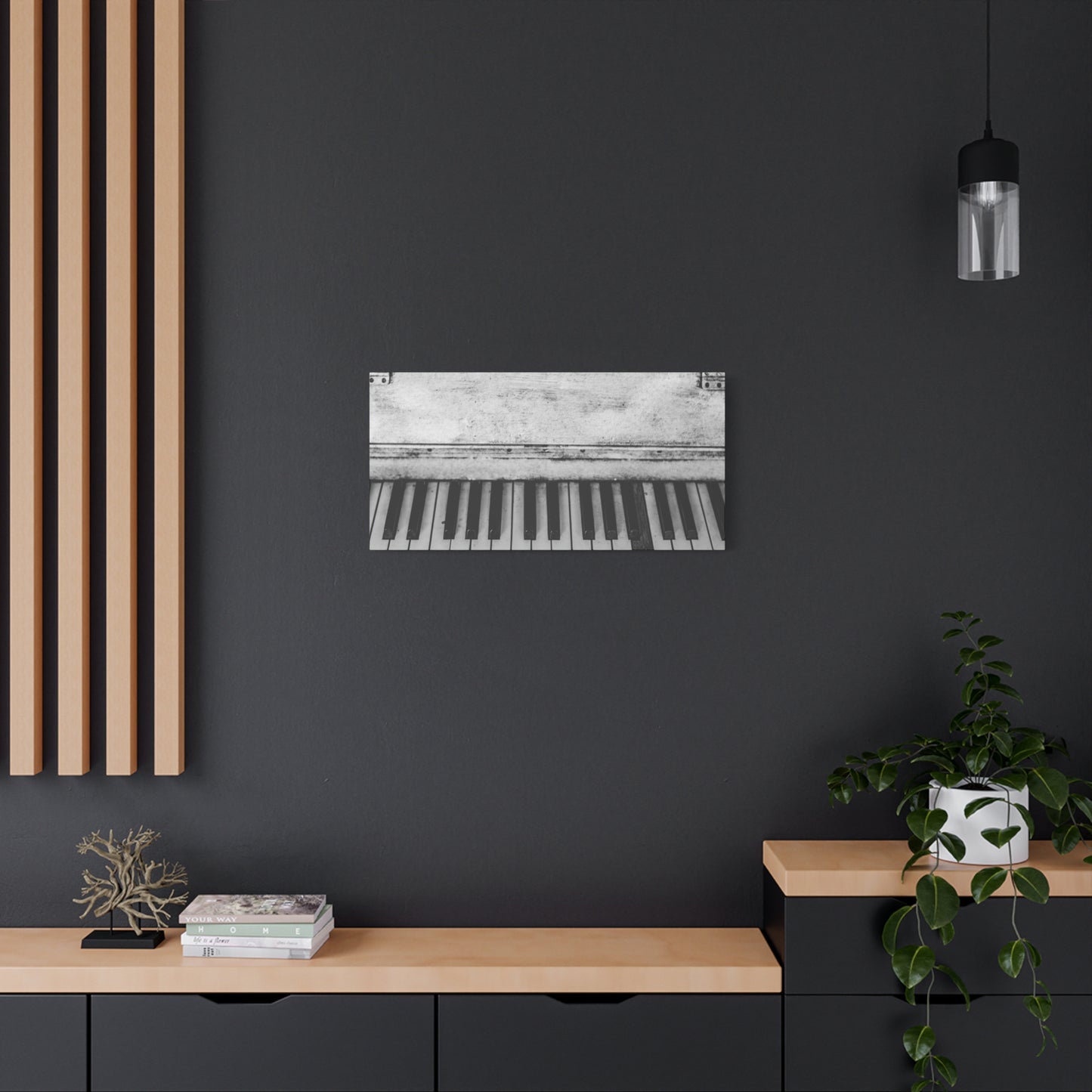 Vintage Piano Keys Matte Canvas Print