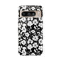 Floral Noir Tough Phone Case — Black & White Flower Protective Cover