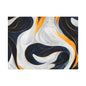 Abstract Navy & Gold Swirl Matte Canvas Wall Art