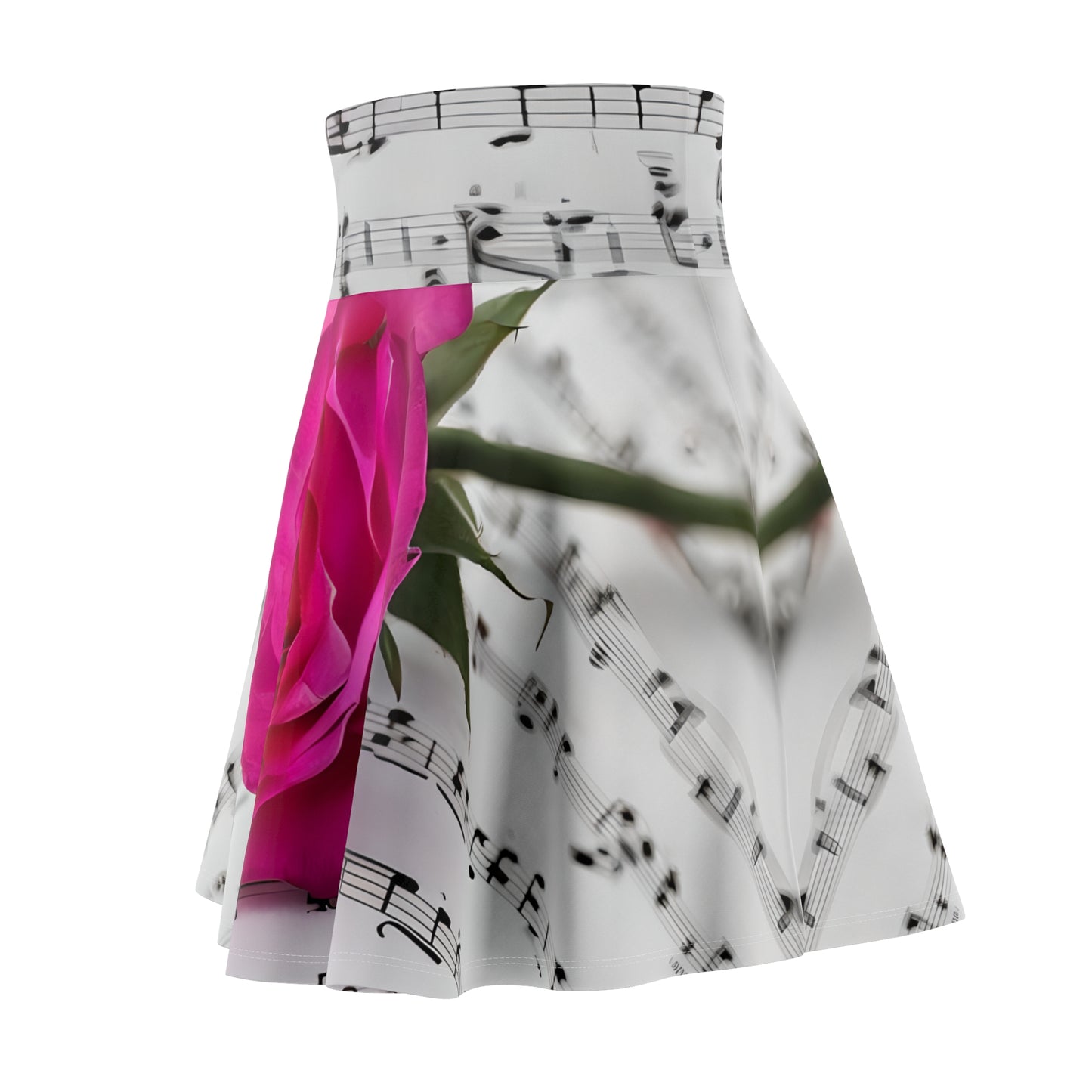 Floral Music Note Skater Skirt