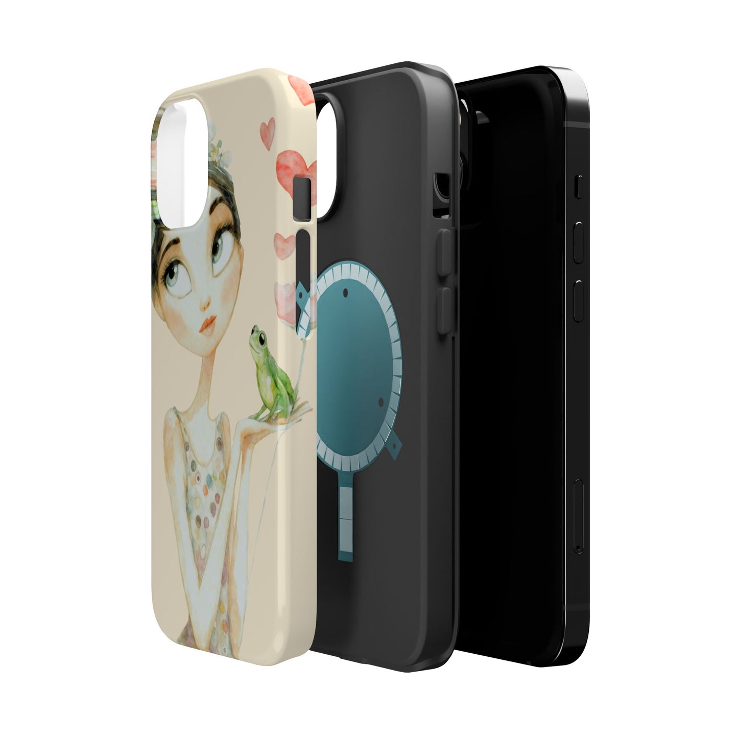 Whimsical Girl with Frog Magnetic Impact Phone Case