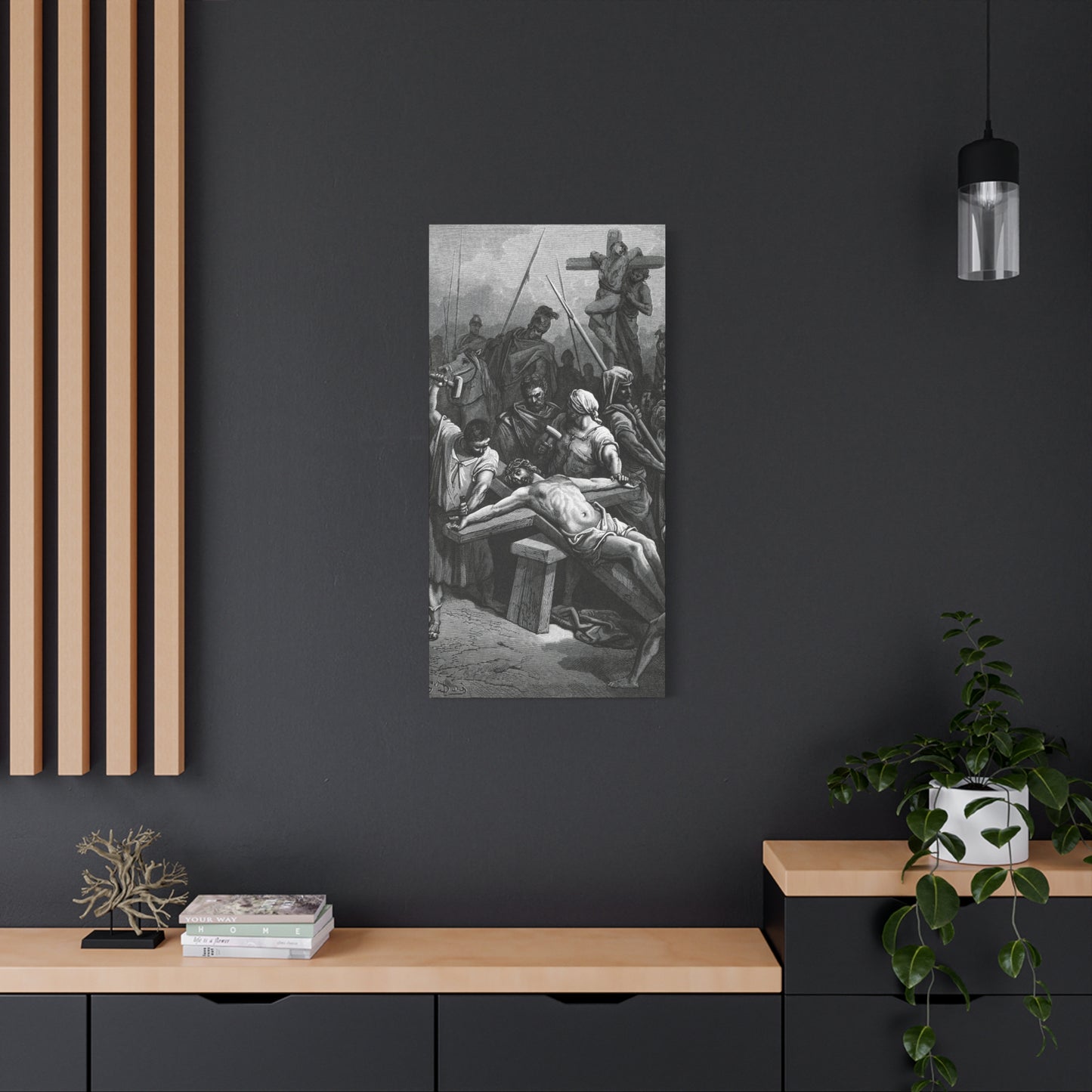 Crucifixion Art Matte Canvas Print – Stretched Religious Wall Decor
