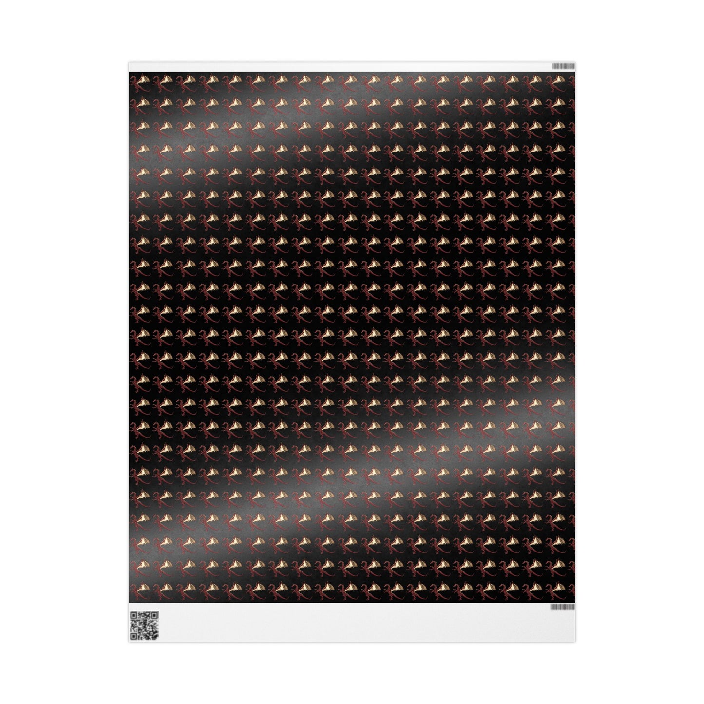 Dragon Pattern Wrapping Paper Roll — Dark Fantasy Gift Wrap