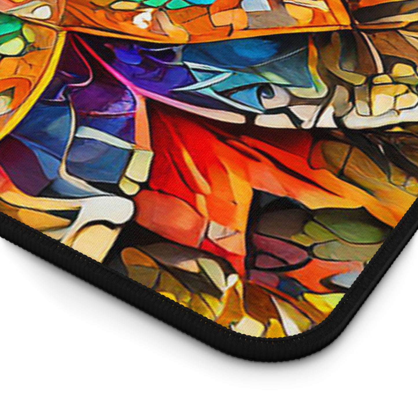Mandala Stained-Glass Desk Mat — Colorful Boho Mouse Pad for Home Office