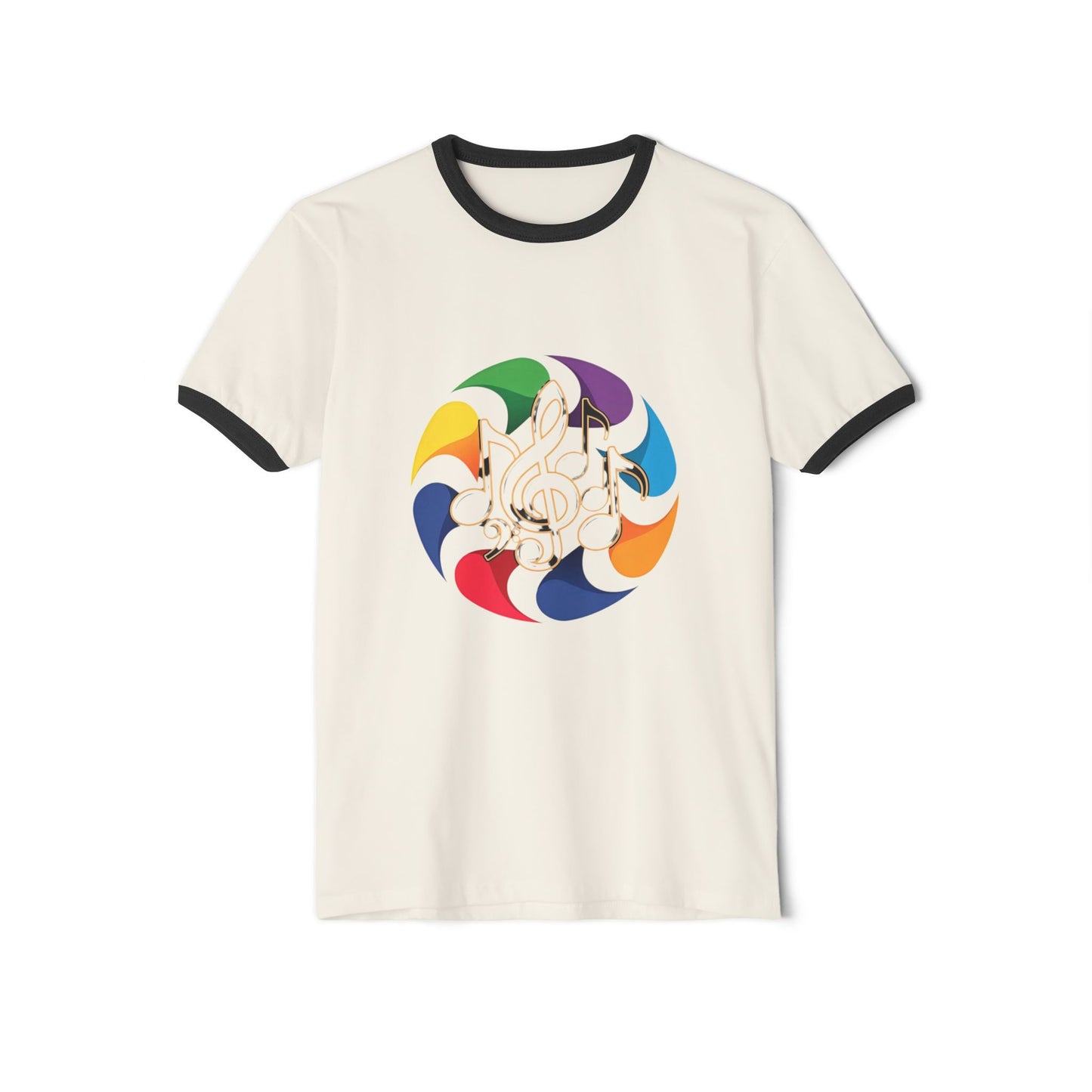 Vintage Rainbow Pinwheel Ringer T-Shirt