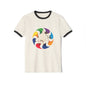 Vintage Rainbow Pinwheel Ringer T-Shirt