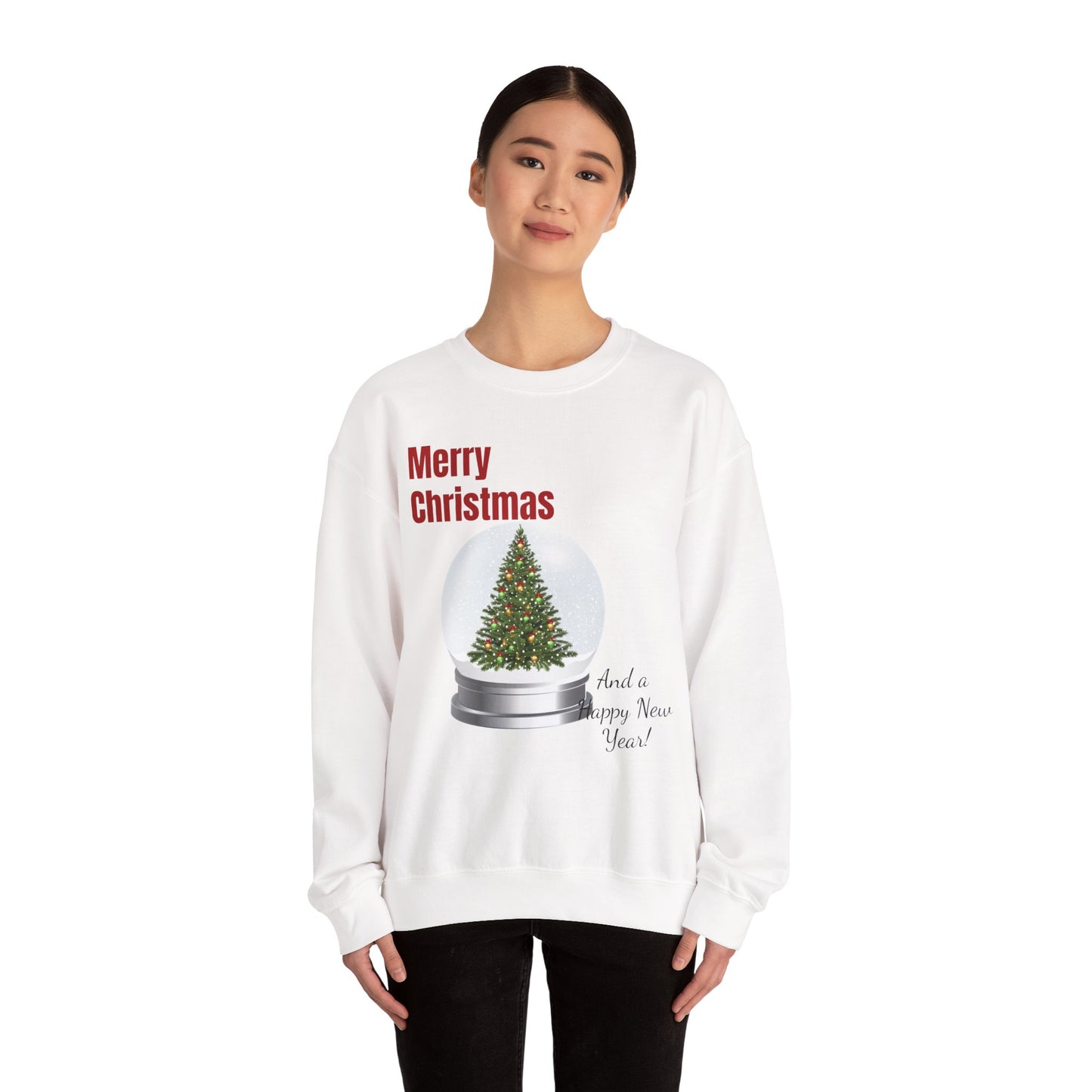 Christmas Snow Globe Sweatshirt – "Merry Christmas" Holiday Crewneck