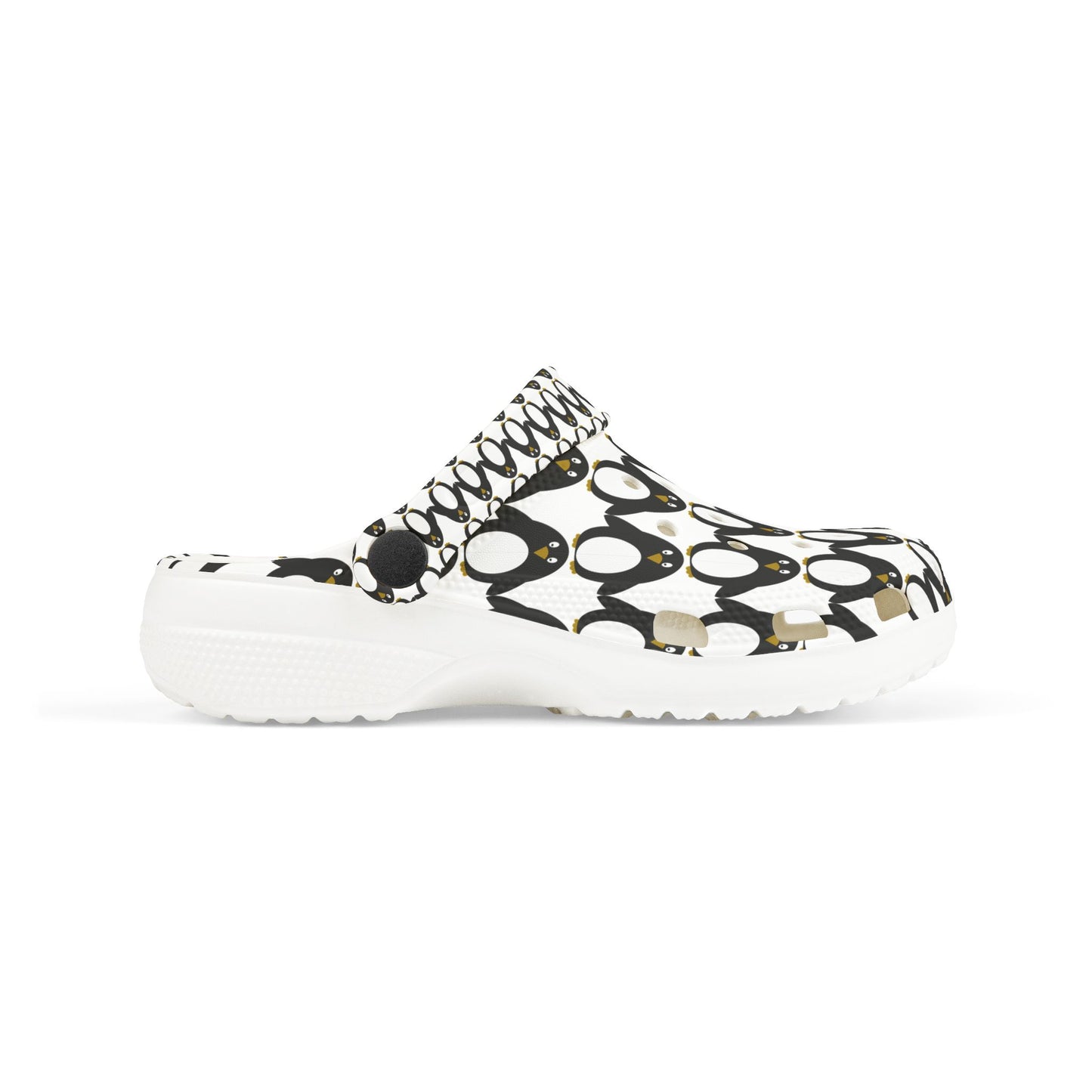 Kids Penguin Print EVA Foam Clogs — Cute Black & White Slip-On Sandals