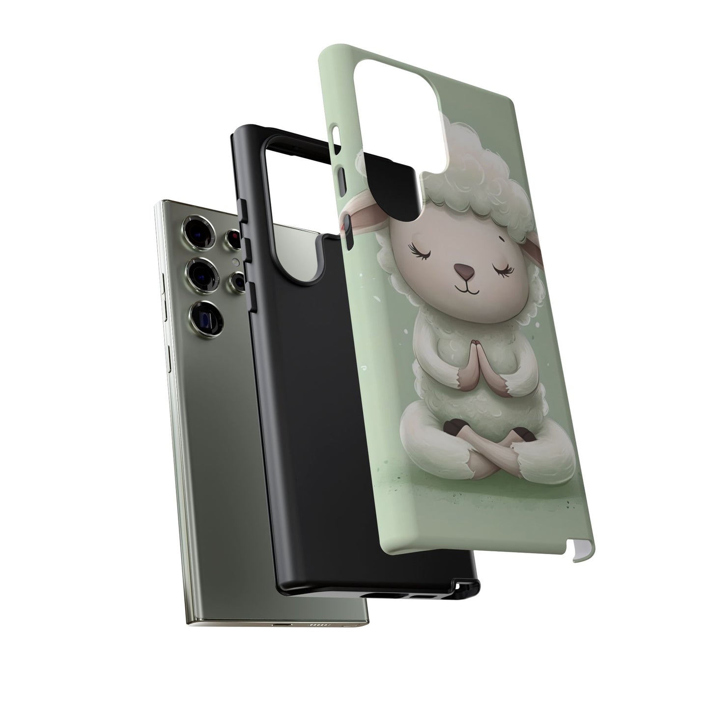 Meditating Lamb Phone Case — Cute Pastel Protective iPhone Cover
