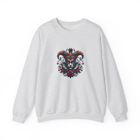 Colorful Mardi Gras Unisex Crewneck Sweatshirt, Festival Sweater
