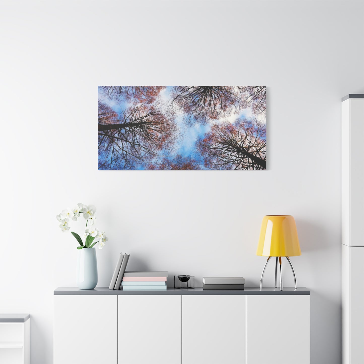 Canopy Sky Canvas Print — Winter Tree Tops Wall Art