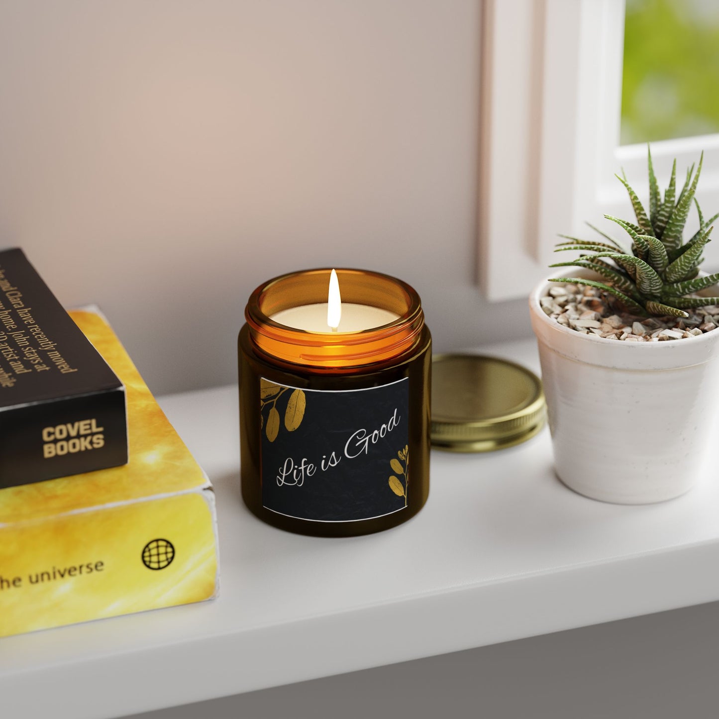 Life Is Good Scented Candle — Coconut Apricot Wax (4oz & 9oz)