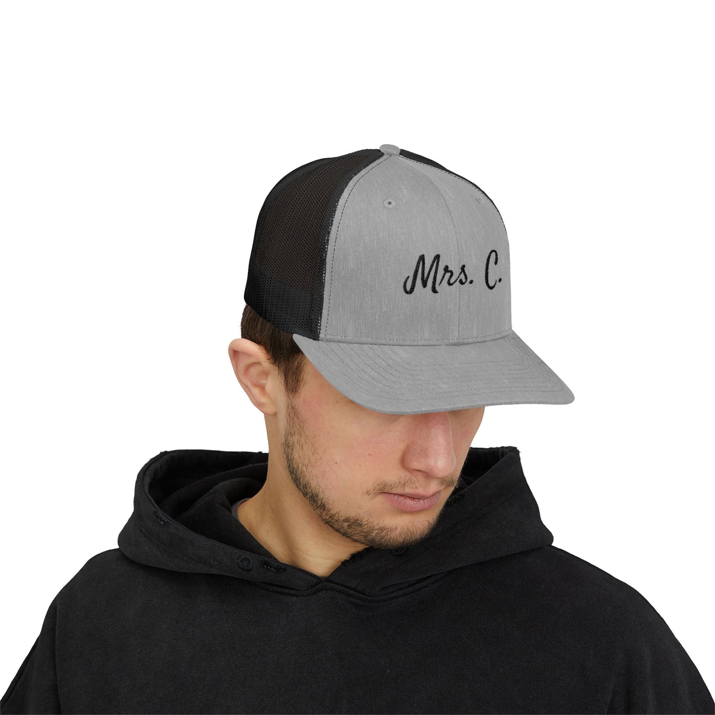 Mrs. C. Snapback Trucker Cap for Newlyweds, Wedding Gift, Bride Hat, Personalized Cap, Casual Style Accessories
