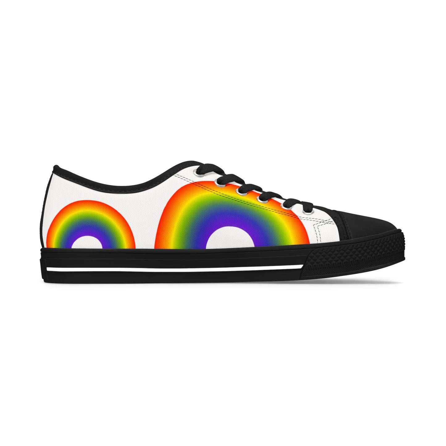 Rainbow Low Top Sneakers — Colorful Pride Casual Shoes